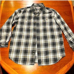 Carhartt flannel plaid button down shirt size XL